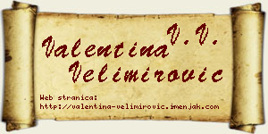 Valentina Velimirović vizit kartica